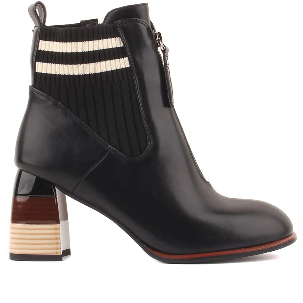 

Guja-Black Color Zip Women's Heel Boots