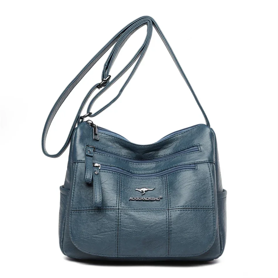 Bolsos cruzados de hombro con muchos bolsillos para mujer 2024, bolsos de diseño de cuero de marca para damas, bolsos de mensajero de estilo veraniego, bolso principal