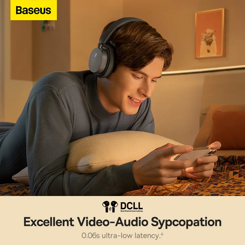 Baseus Bowie D05 Fone de Ouvido sem Fio Bluetooth 5.3 Fones de Alta Fidelidade Estéreo Dobrável sem Fio com Fio Dual Use Headphones - Image 4