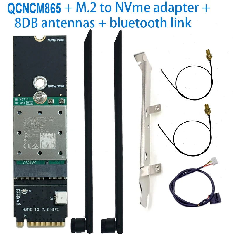 WiFi 7 QCNCM865 WI-FI 7 BT 콤보 모듈 Bluetooth 5.3 최대 5.8Gbps(4K QAM, Wi-Fi 7, Wi-Fi 6E, Wi-Fi 6 802.11ax 포함)