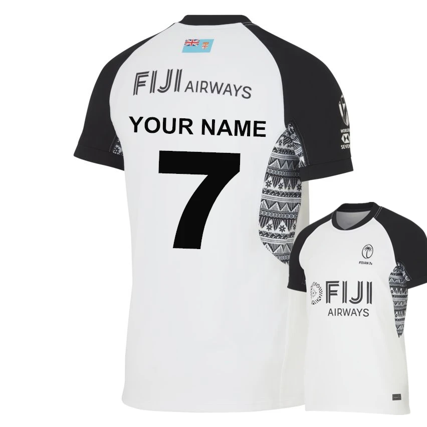 Camiseta de rugby Fiji Drua de nuevo estilo, camiseta de rugby Fiji local y visitante 2024, camiseta de entrenamiento, nombre y número personalizados