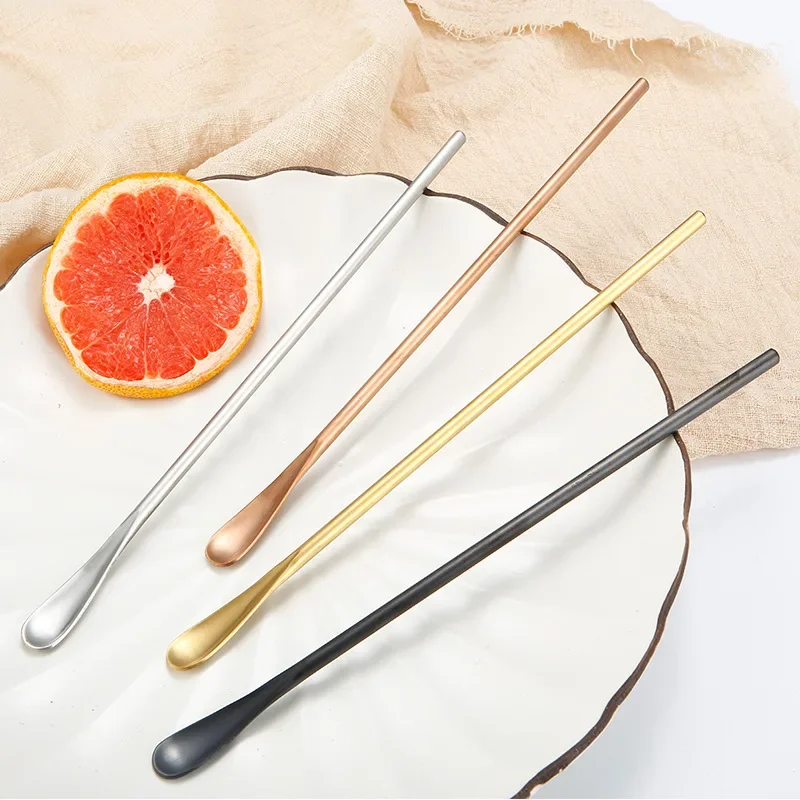Long Handle Stainless Steel Spoons for Bar Cocktail Mixing Multi-size Drinks Muddler Stirrer Bartender Whisky Stir Rod Scoop