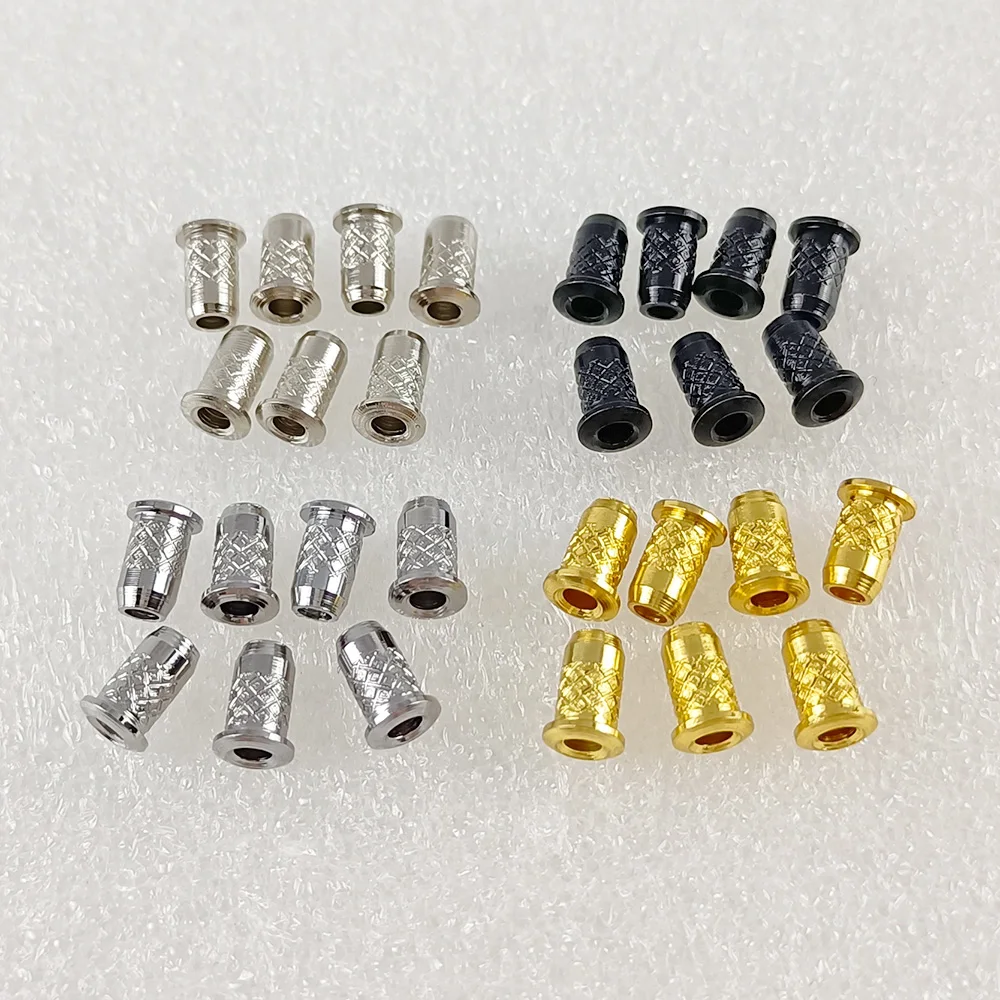 6 Pieces Iron Guitar Through Body String Mounting Ferrules Bushings for Electric Guitar Replacement Parts