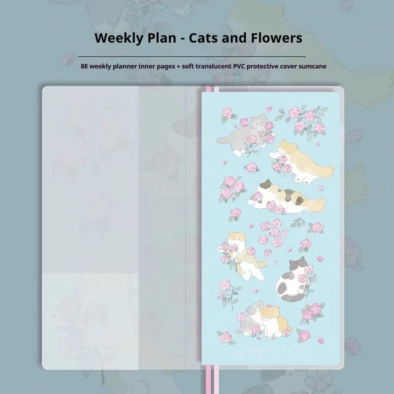 Kinbor Illustrated Hardcover Weekly Planner - Undated, Portable To-Do List Notebook
