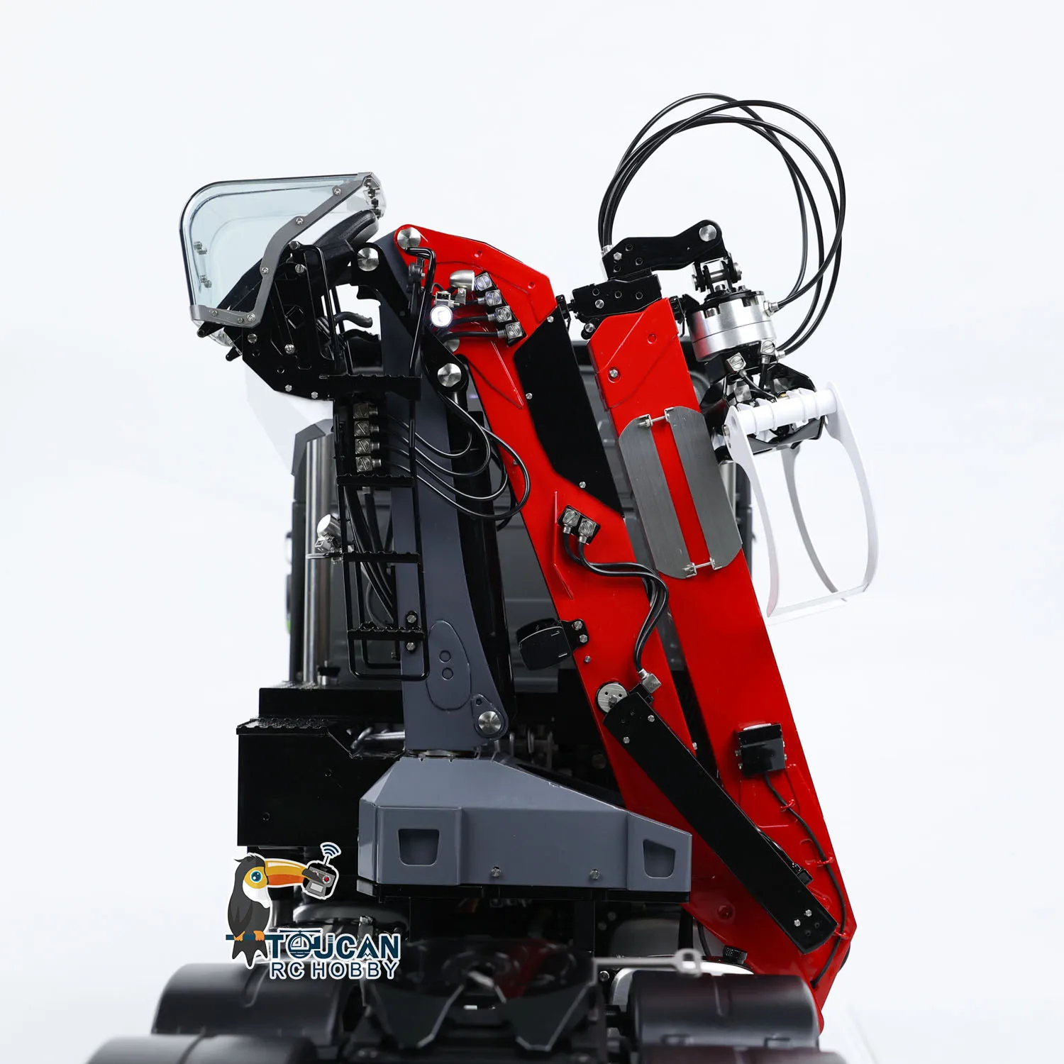 Toucan Customized Lesu Metal 6X6 Chassis 1/14 RC Tractor Truck 770S Hydraulic Crane DIY Lorry W/ Sound Light System Toy Model 5