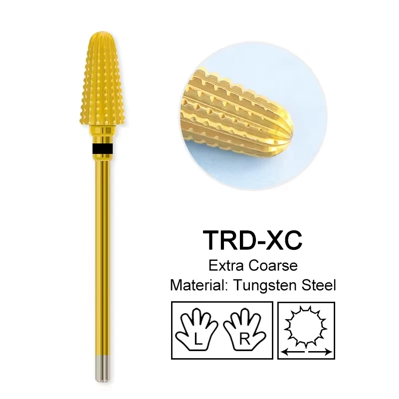 Golden Tungsten Carbide Nail Drill Bit for Manicure and Pedicure Accessories