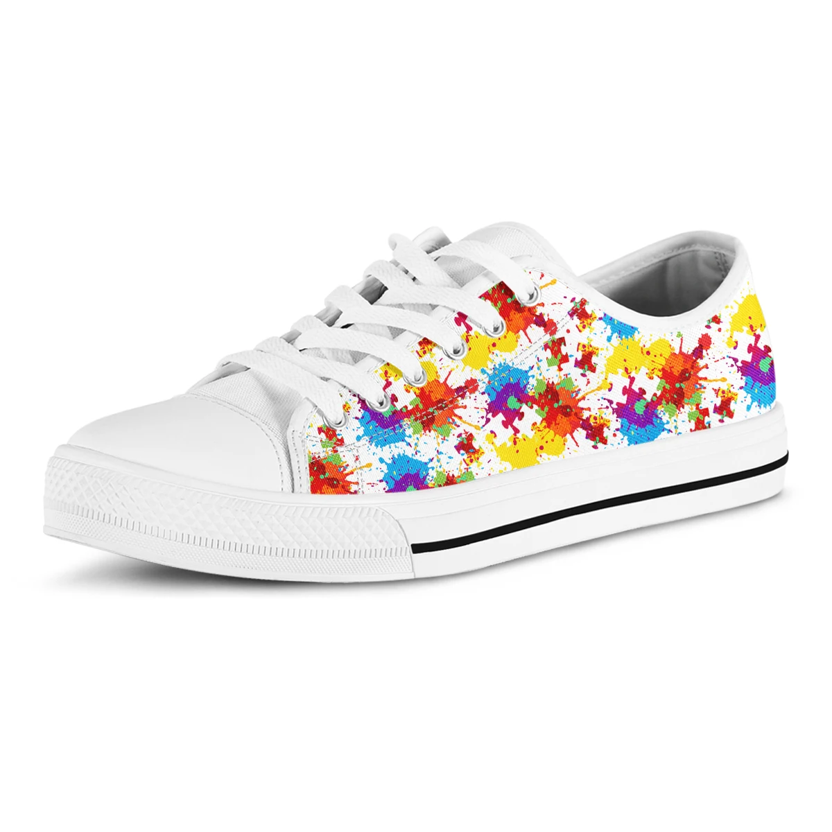 Rainbow Lgbt Autism Awareness Summer New Breathable Shoes Trend Comfort Canvas Sneakers Lace Up Flat Shoes For Girls