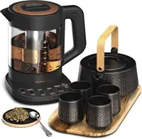 Luxury Tea Set. Electric Kettle with Tea Infuser for Loose Leaf And Ceramic Serving Set. Pot And Cups Set With Wo 1