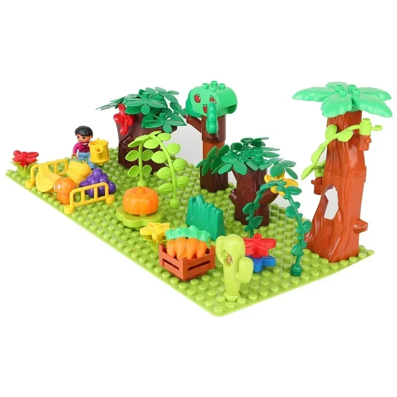 Outdoor Forest Building Block Set - Flower, Grass, and Tree Adornments for Kids