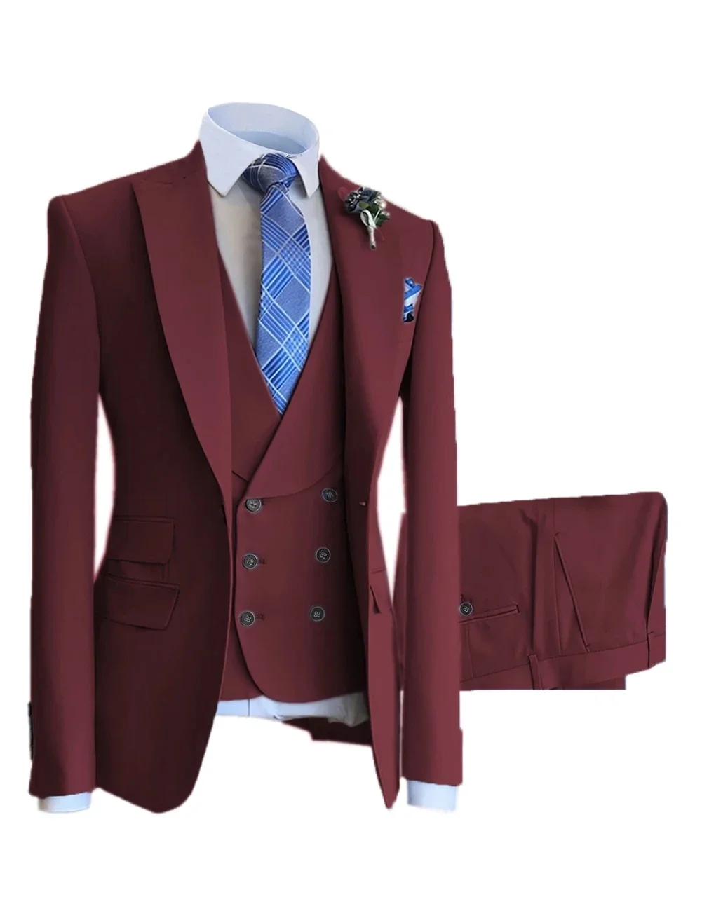 Sky blue Men's Business Suit 3 piece One Button Meeting Party Wedding Formal Occasions suits