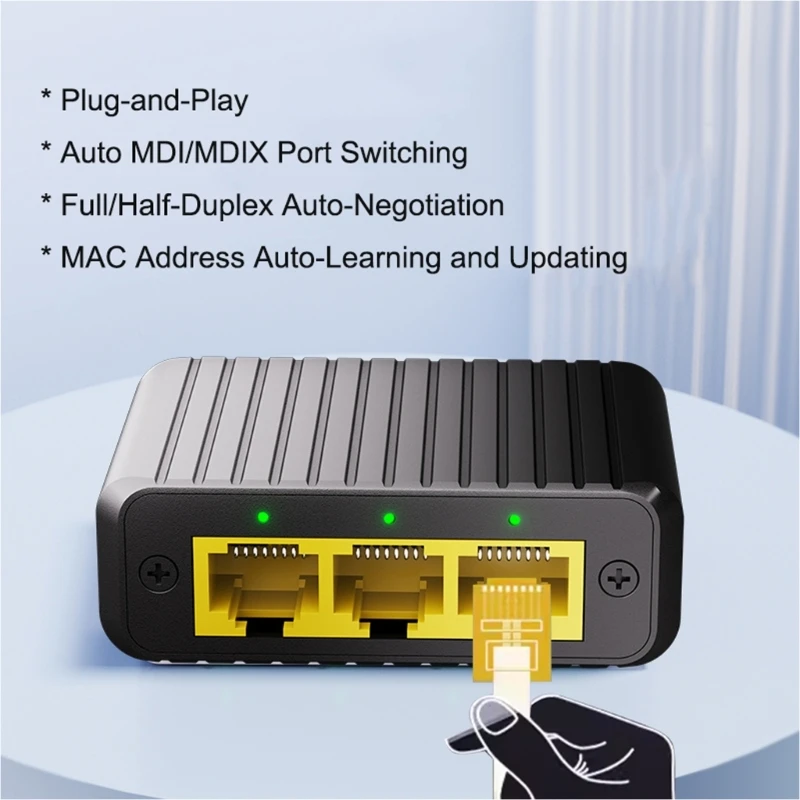 기가비트 이더넷 분배기는 여러 장치 홈 오피스 및 기숙사 사용을 위해 1000Mbps 고속 데이터 전송을 지원합니다.