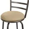 3-Pack Indoor Adjustable 24" or 29" Bronze Ladder Back Swivel Barstool, Tan Microfiber Seat 4