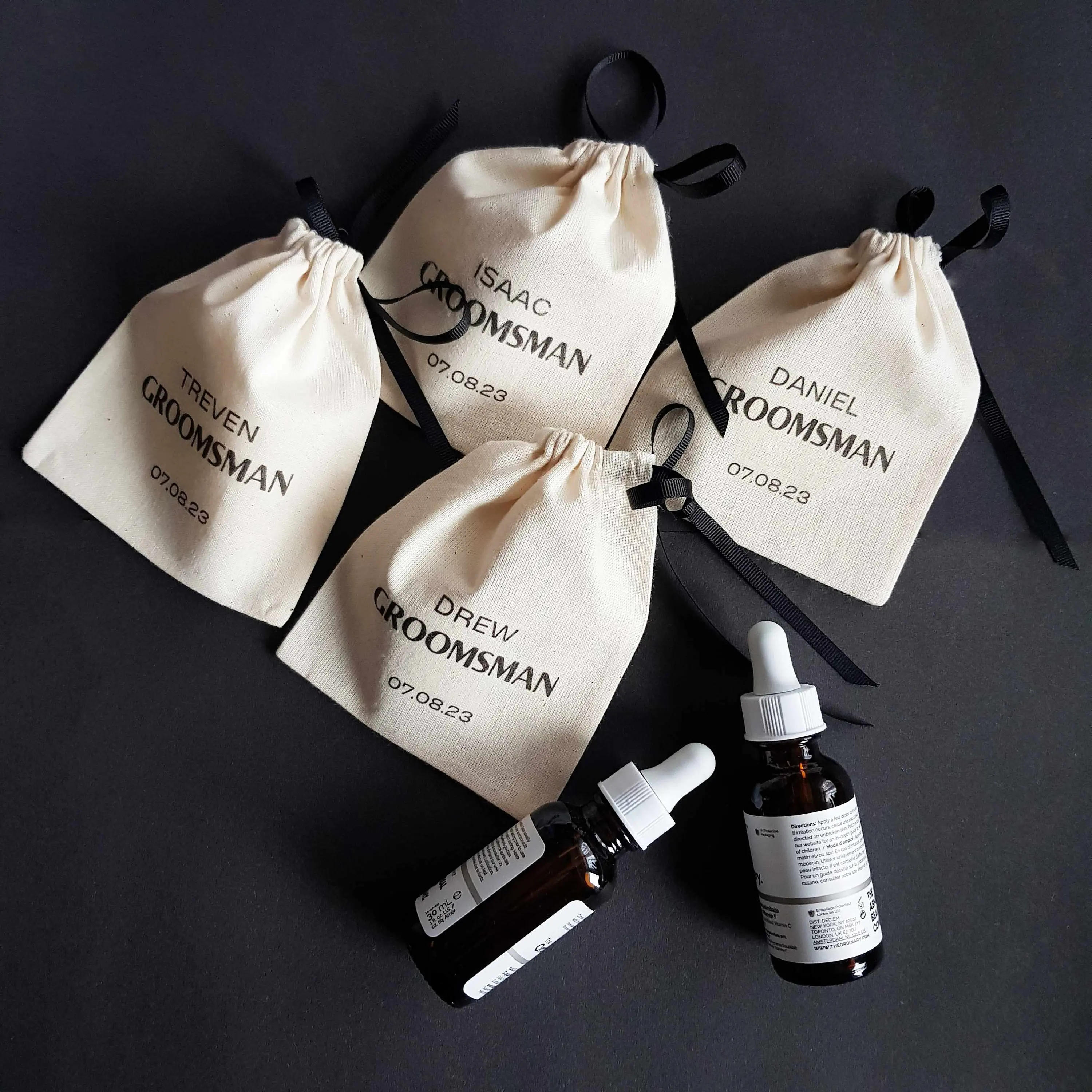 리본이 달린 면 선물 가방, 5x7cm, 8x10cm, 9x12cm(3.5 인치 x 4.75 인치), 10x15cm(4 인치 x 6 인치) 쥬얼리 메이크업 포장 파우치, 13x17cm