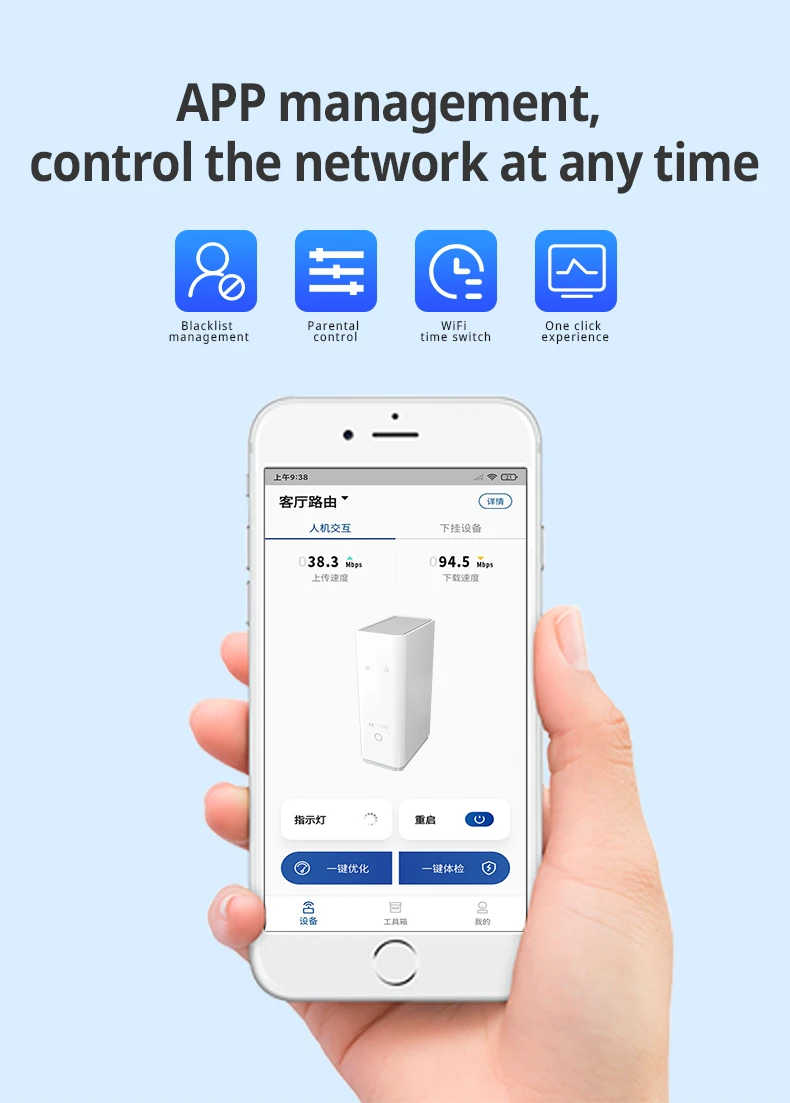 6, Repetidor, Estender Gigabit, Amplificador, 2.4G, 5GHz, Banda Dupla, Malha