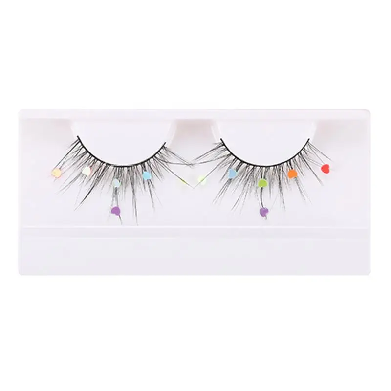 

Glitter False Eyelashes 3D Fluffy Glitter Eyelashes Glitter Lashes Natural Eyelashes Heart Flower Decorative Fake Eyelashes