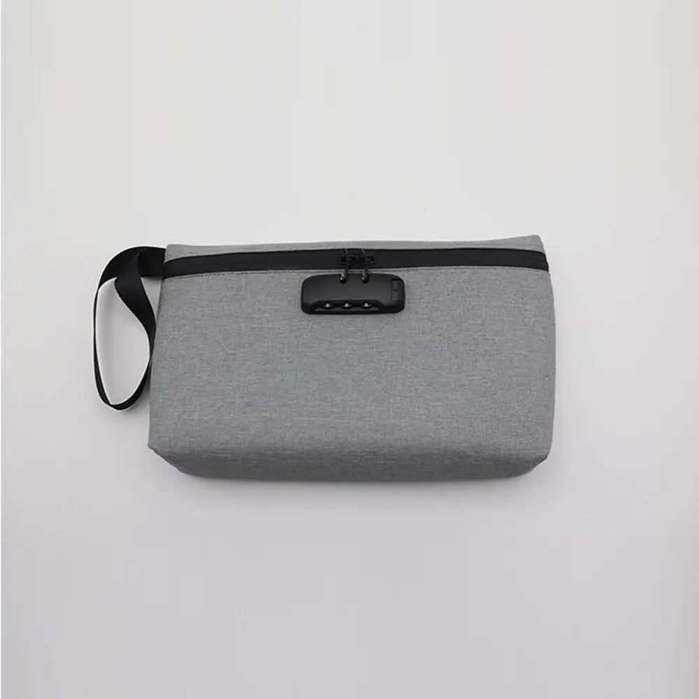 Combination Lock Smell Proof Stash Bag Carbon Lined with Handle Smell Isolation Case Waterproof Double Zipper