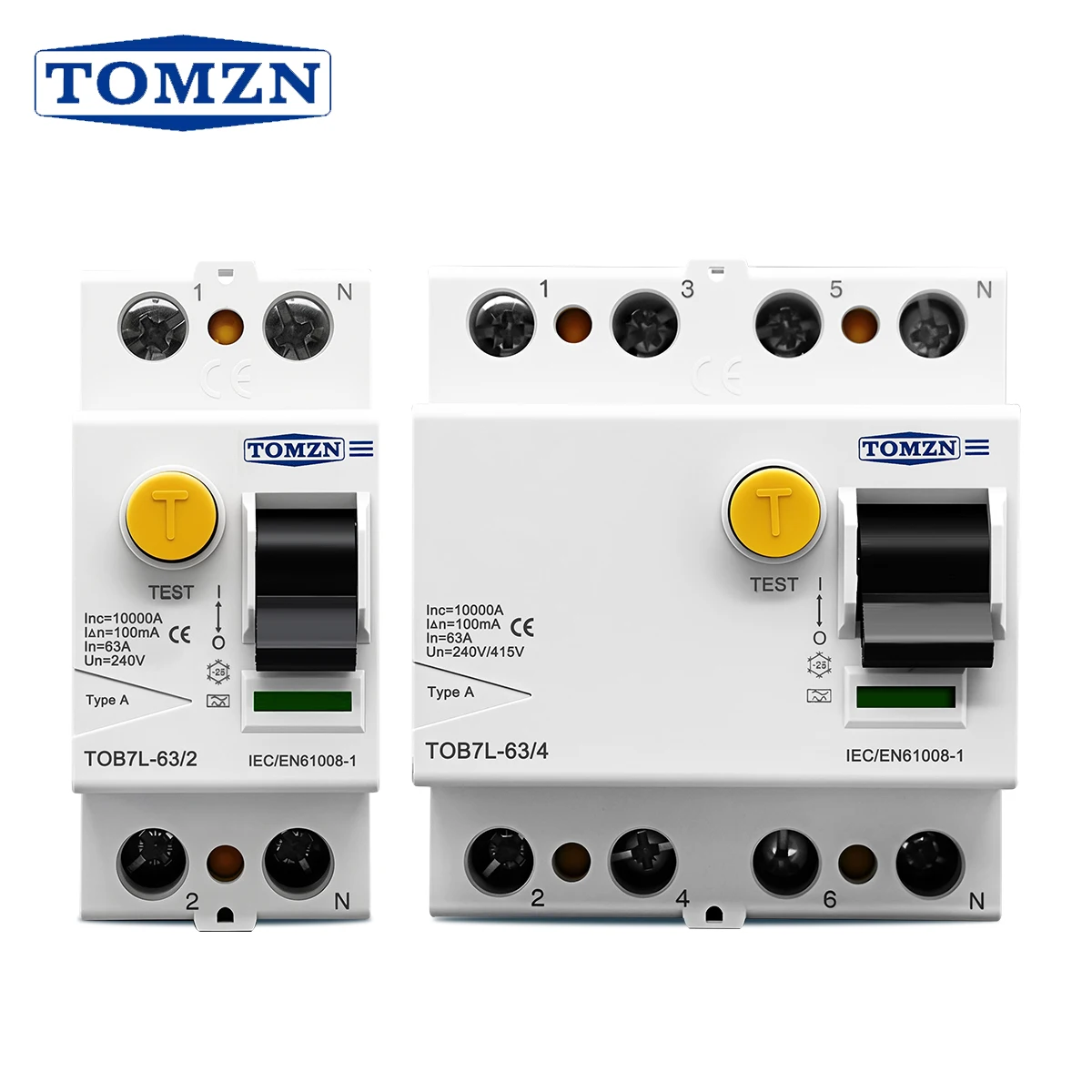 Disjoncteur différentiel électromagnétique TOMZN RCCB Type A/AC/B/F 2P 4P 40A 63A 30mA 100mA 300mA Anti-choc électrique 1 Disjoncteur différentiel électromagnétique TOMZN RCCB Type A/AC/B/F 2P 4P 40A 63A 30mA 100mA 300mA Anti-choc électrique 1