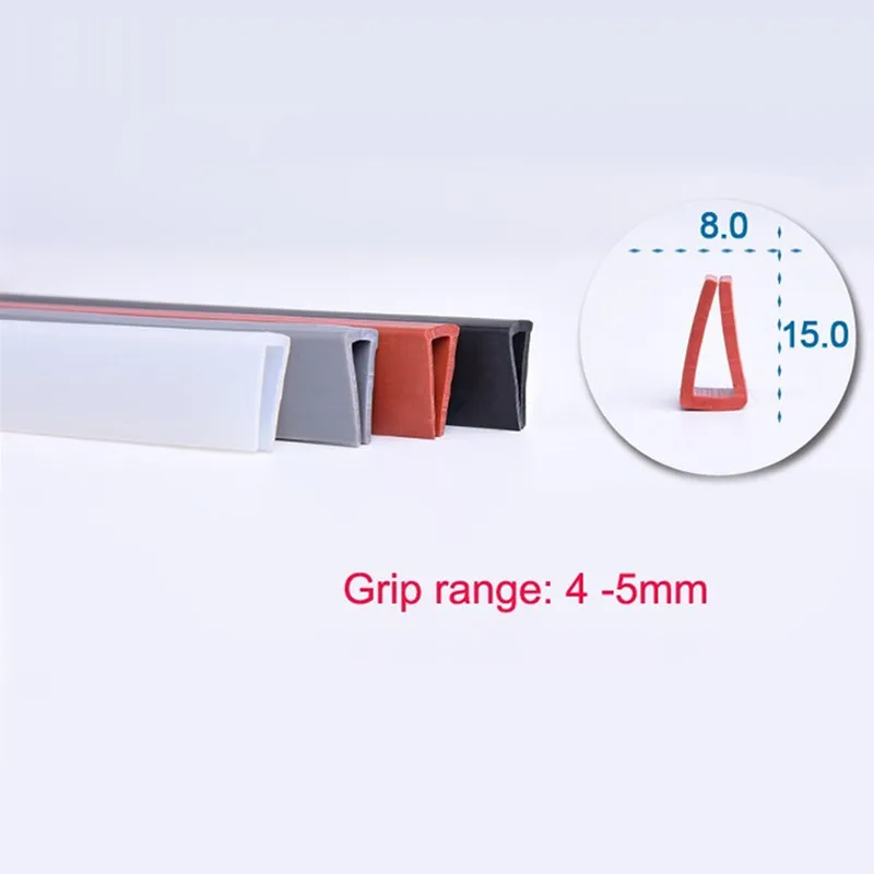 Translucent Silicone Rubber U Sealing Strip Glass Metal Wood Panel Edge Trim 5 Meters