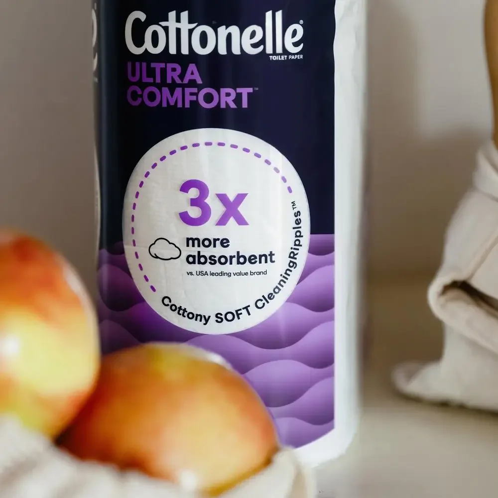 Ultra Comfort Toilet Paper 24 Mega Rolls Soft CleaningRipples Absorbent Clog-Free Dissolving Unbeatable Comfort Dry Clean