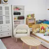 1PC 1:12 Dollhouse Miniature Wood/White Color Bookcase Rack Study Living Room Decoration Doll House Accessories Furniture Model 3