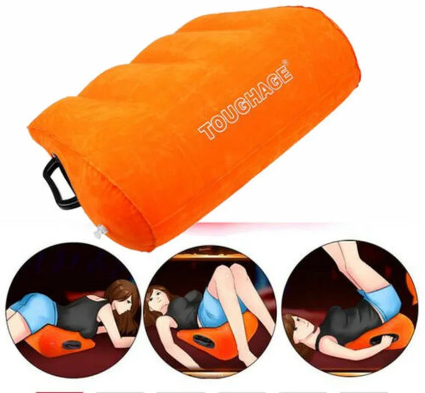 Toughage Inflatable Sex Triangle Orange Pillow Furniture Sex Aid Position Cushion BDSM Adult Game Erotic Toys for Couple 18+