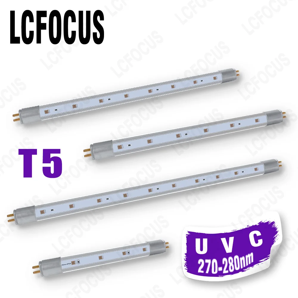 T5 Quartz Sterilizer Tube 270nm 280nm UVC LED Ultraviolet Lamps 12V 24V For Water Air Purification Disinfection Sterilization