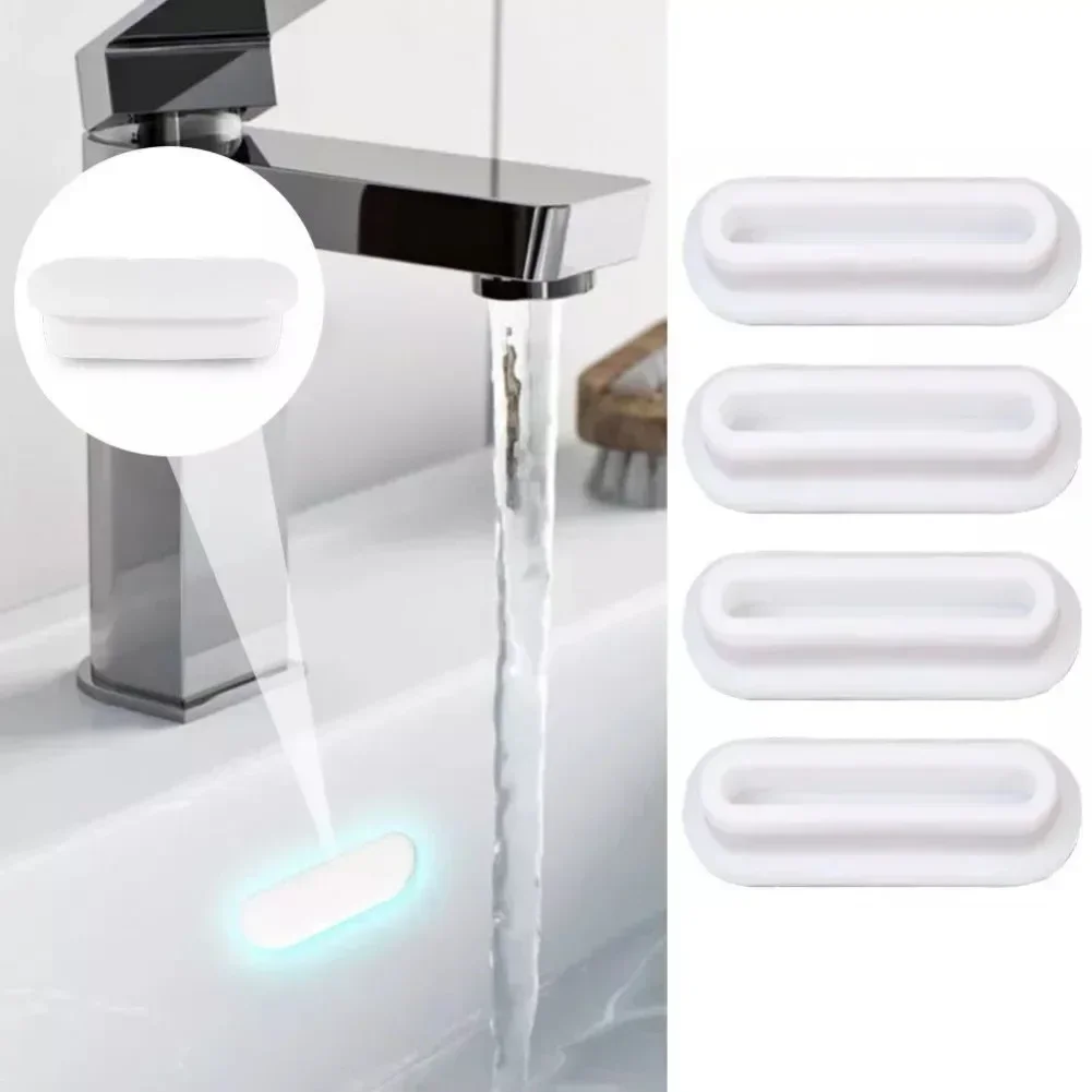 Silicagel Sink Overflow Cap Hole Cover Bathroom Oval Basin Trim Reusable Wash Basin Round Overflow Ring Plug 4pcs Sink Overflow Cover Bathroom Sink Overflow Cover