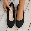 Spring Autumn Casual Shoes For Women Slip-on Pump Knit Single Flat Shoes Breathable Round Toe Ladies Cloth Loafers Large Sized 2