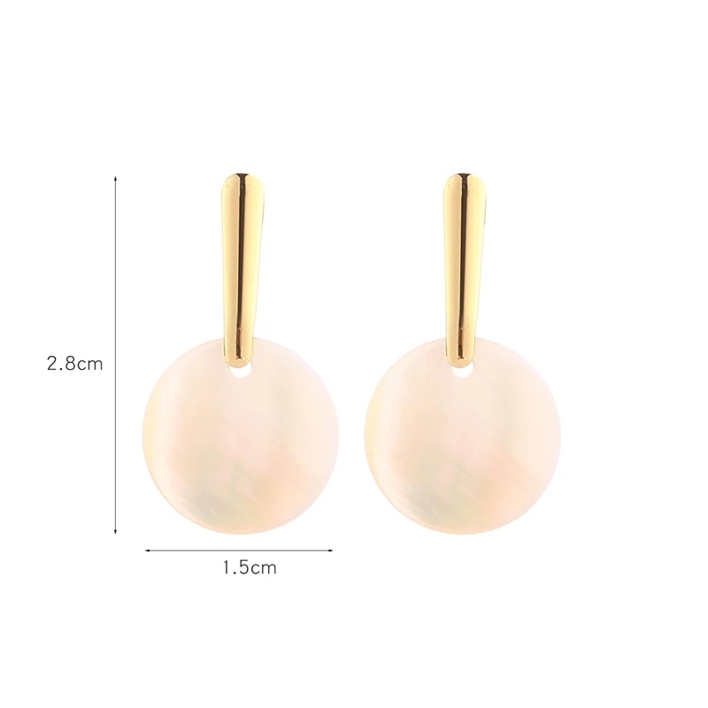 New Design Natural Sea Shell Earring Stainless Steel Stud Earring for Elegant Party Female Lady Jewelry