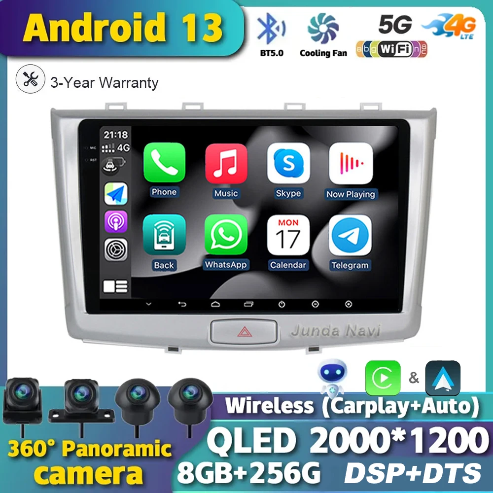 

CarPlay Android 13 для GREAT WALL Hover Haval H6 2016-2018 автомагнитола мультимедийный видеоплеер навигация GPS 360 камера головное устройство
