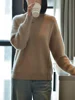 100% Pure Wool Sweater Women's 2024 Autumn/Winter Half High Collar Solid Color Pullover Fashion Light Luxury Cashmere Knit Tops 3