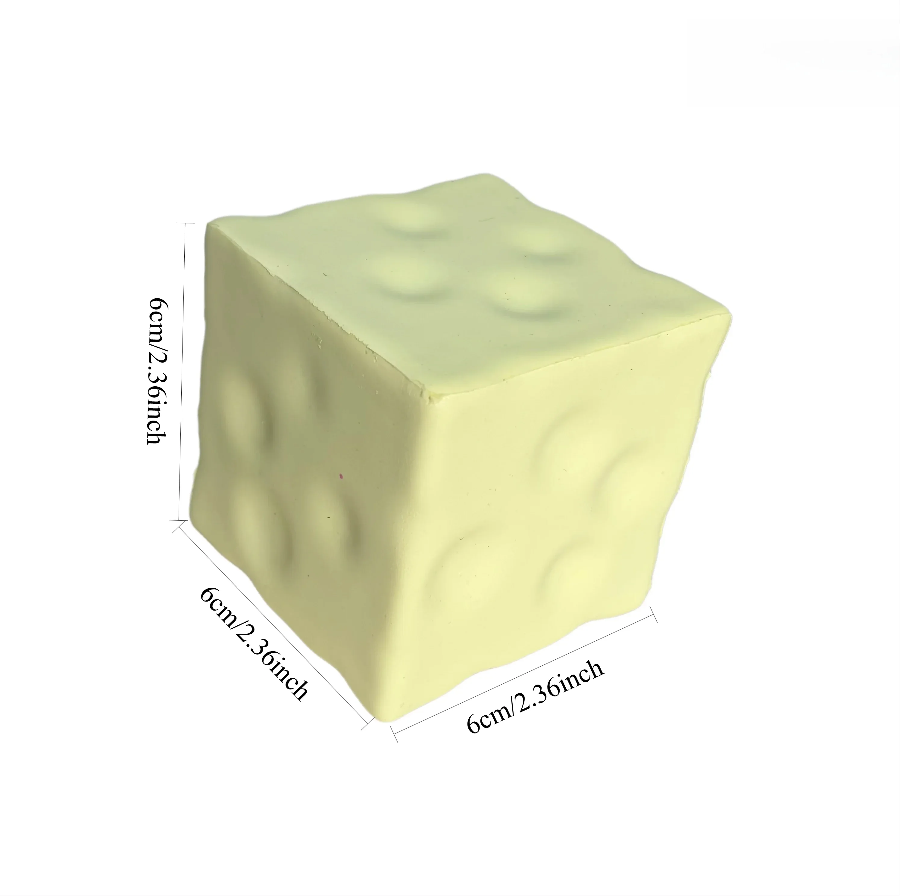 1Pc Jumbo Cheese Cube Stress Ball Big Cheese Shapeable Squeeze Ball Non-Bounce Fidget Toy ASMR Sensory Anti-Stress Festival Gift