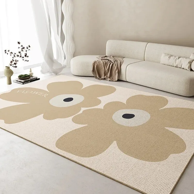 VIKAMA Fresh Living Room Carpet Waterproof Non-slip Coffee Table Carpet Large Area of Crystal Velvet Floral Mat floor mat plush rug decorative carpet plush carpet non slip carpet imitated cashmere carpet kids carpet crystal pile rug coral velvet rug plush play mat