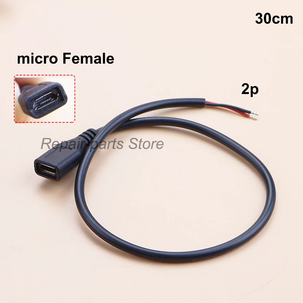 2/4 Pin Micro USB/USB 2,0 A/Typ C Männlich Weiblich Stecker Draht Stecker DIY Daten lade Verlängerung Kabel USB Netzteil Kabel 30Cm – Detail 7