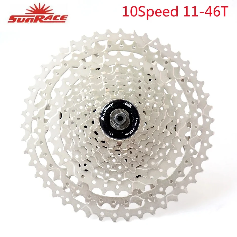 SunRace ワイドCSMS3 カセット 11-46T 10速 ブラック ST1879-N SunRace CSMX9X Cassette - 11-Speed, 10-46t, Black Chrome, For