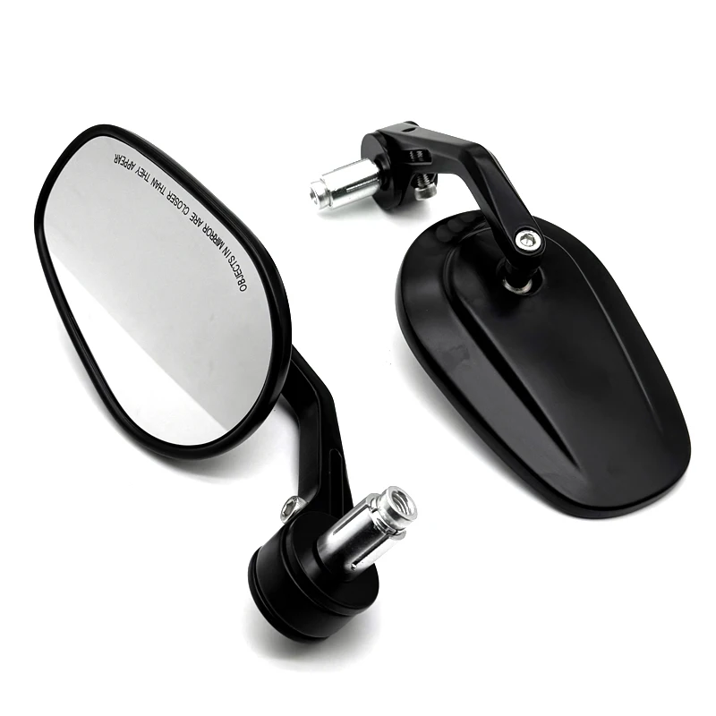 Retro Black Motorcycle Rearview Mirrors for Cafe Racers and Scooters