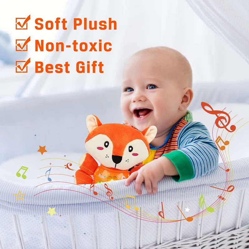 Plush Animal Baby Toys Newborn Baby Musical Light Up Baby Toy Cute