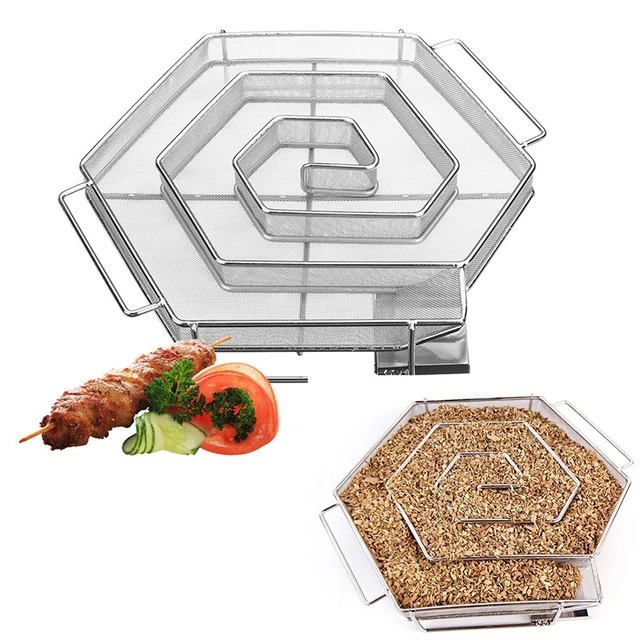 Rozsdamentes Acél Hideg Füstgenerátor Kerek Füstkosár Kültéri Barbecue Faszén Fűszer Állvány Éget Főzés Bbq Szerszámok - Image 3