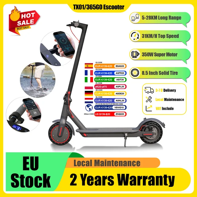 Trottinette Électrique 365GO PRO AOVOPRO Nouvelle Version 2026 Améliorée 350W Super Puissance Pliable Double Frein 31KM/H Autonomie 5-28KM 1