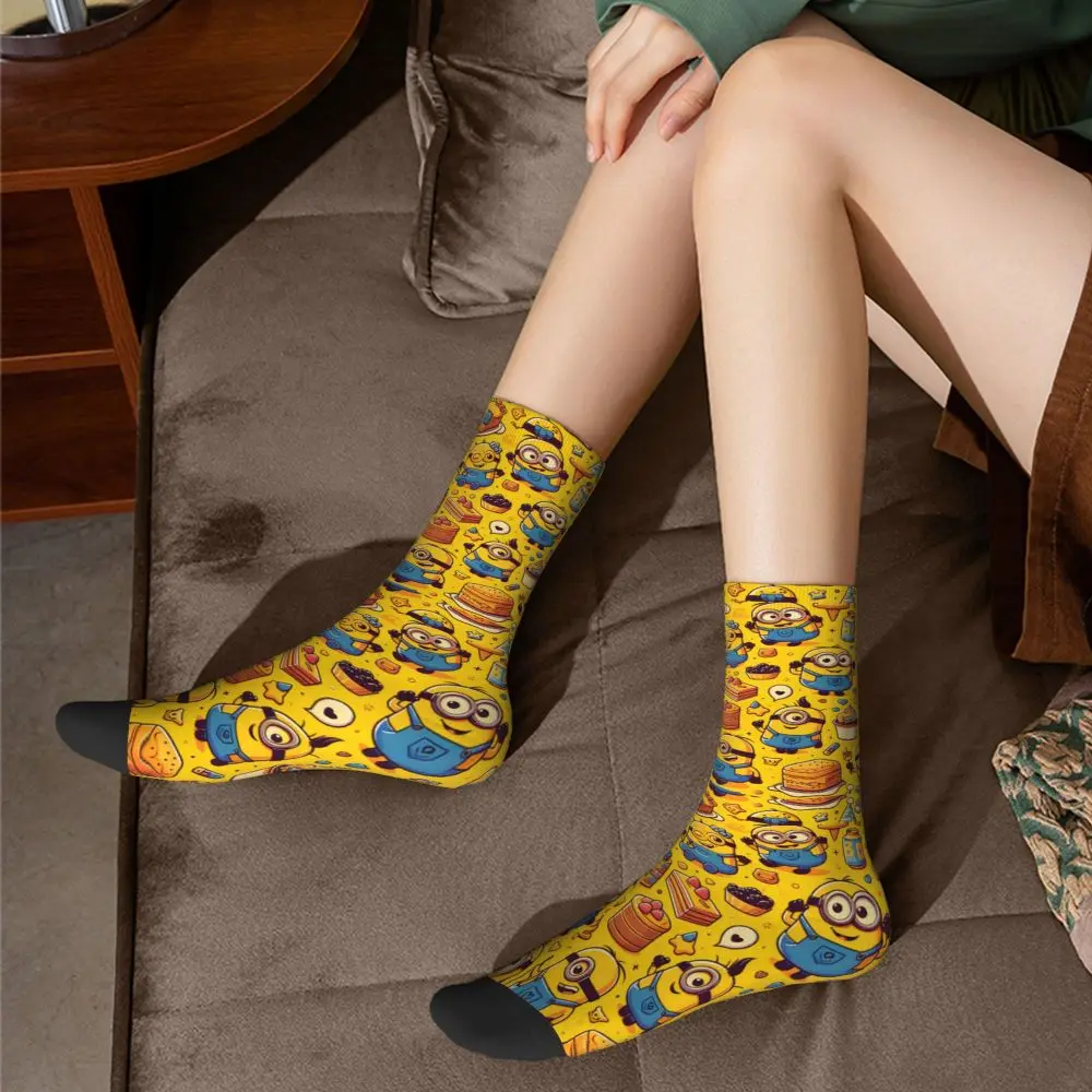 Custom Cool Print M- Minions Cartoon Socks for Women Men Stretchy Summer Autumn Winter M- Minions Bananas Crew Socks 170 Sadfa9e4de5c24f4da95266e15e0efd55o