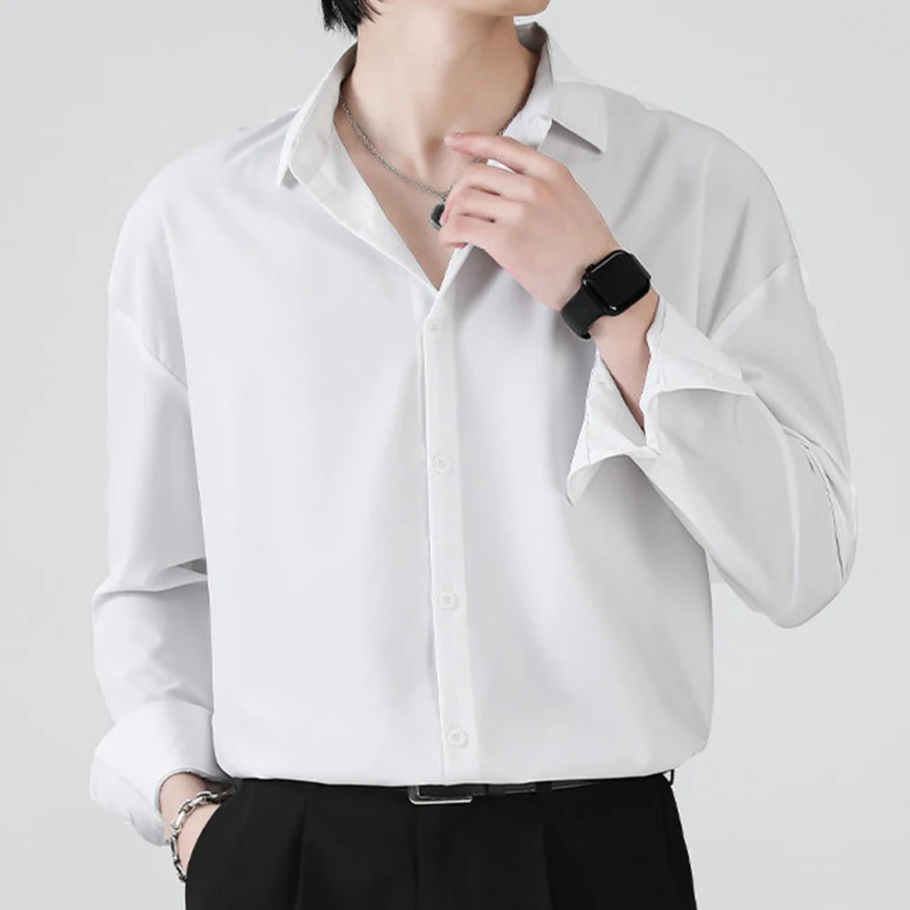 

Comfy Fashion Men's Shirt Holiday Lapel Regular Shirts Short Slight Stretch Solid Color Summer Vacation Casual