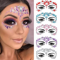 3D Rhinestone Face Tattoo Stickers For Festival Glitter Makeup Jewelry Sticker On Face Crystals Gems Jewels Diamonds Decoration 1