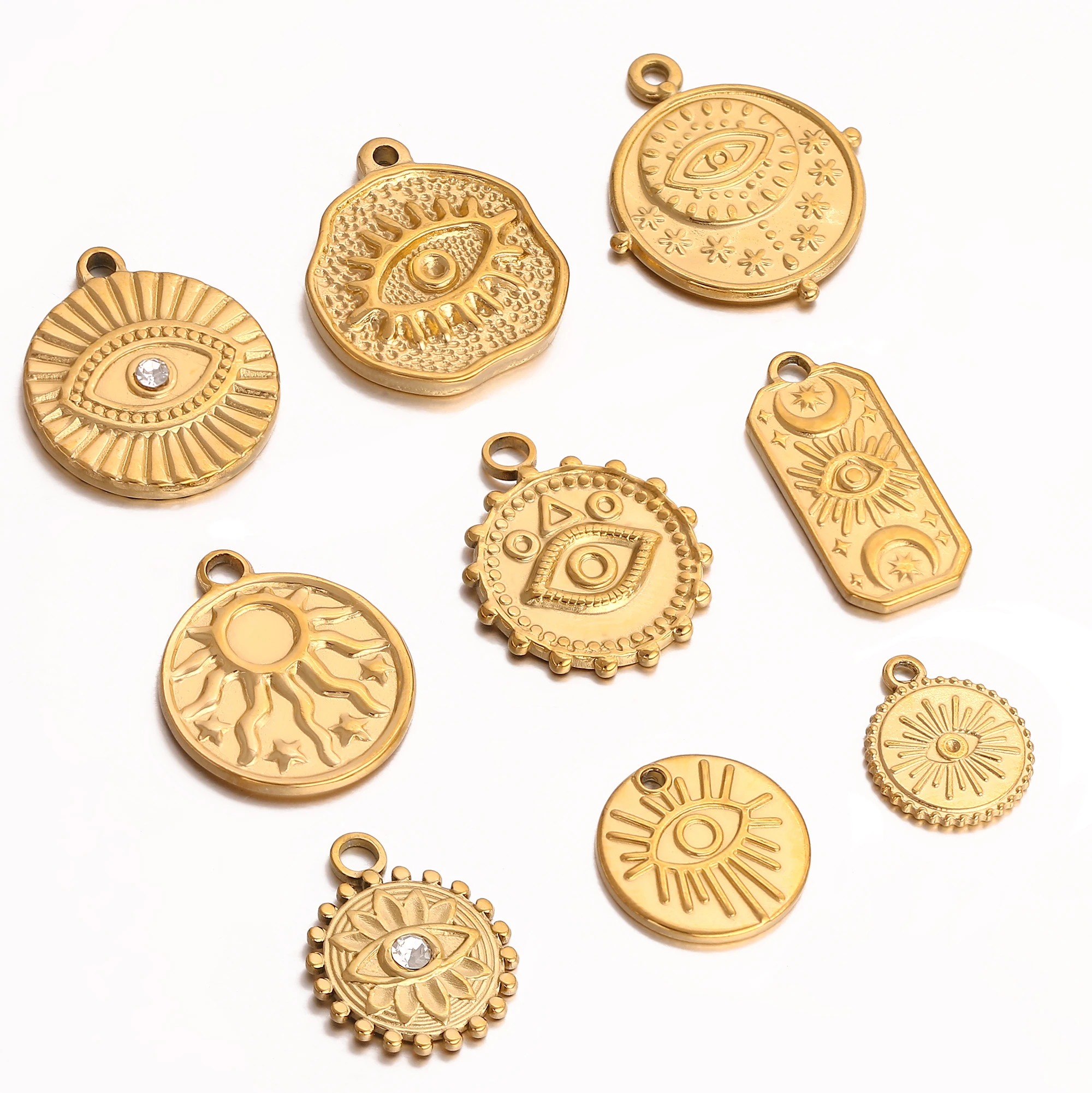 3 Stücke Gießen Herz Auge Charms Edelstahl Schmuck Machen Cz Evil Eye Anhänger Diy Glück Amulett Ohrringe Halskette Handwerk Charme – Detail 11