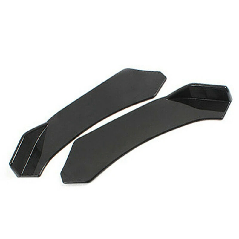 A019-4Pcs Universal Car Front Shovel Bumper Lip Splitter Chin ABS Spoiler Black