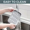 Silicone Kitchen Sink Tray Soap Dish Holder with Drain Tip Countertop Sink Scrubber Drain Pad for Sponge Kitchen Bathroom Tools 2
