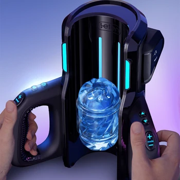Powerful Thrusting High Speed Male Masturbator Automatic Telescopic Vagina Masturbation Machine Sex Toy for Men Airplane Cup