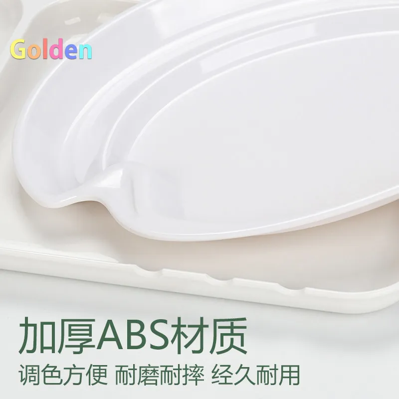 내구성이 뛰어난 직사각형 모조 도자기 혼합 팔레트 (수채화, 아크릴, 구아슈용) - 세척이 간편한 아티스트 트레이