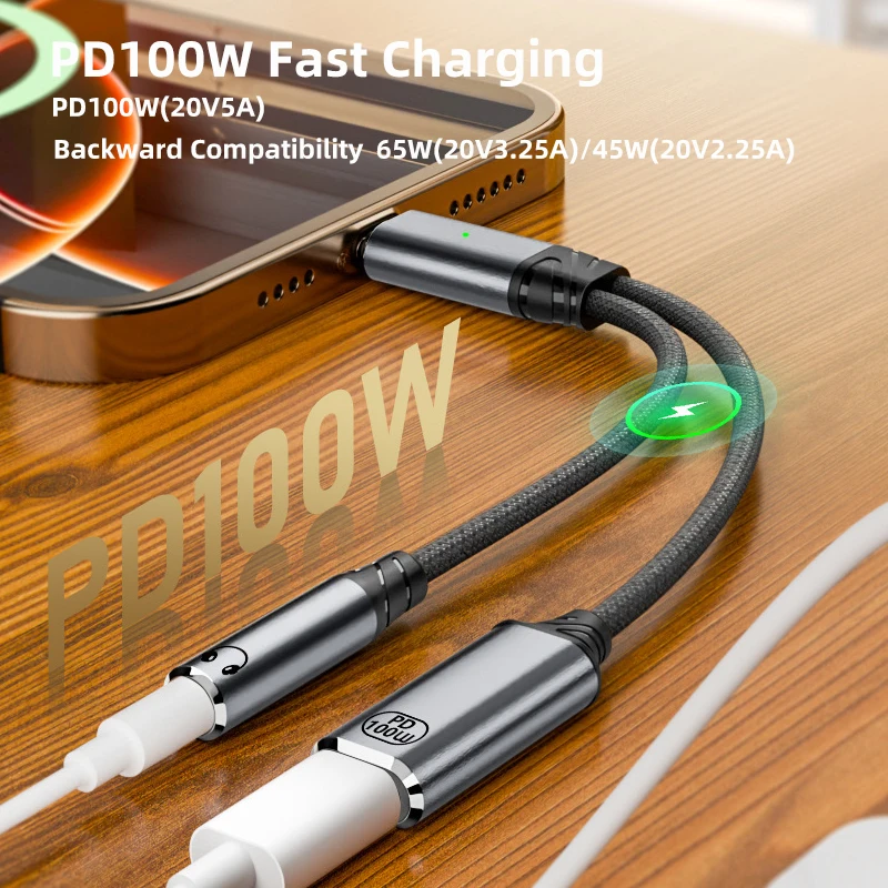 Type C to 3.5mm AUX Cable Adapter for Huawei P40 Xiaomi 10 9