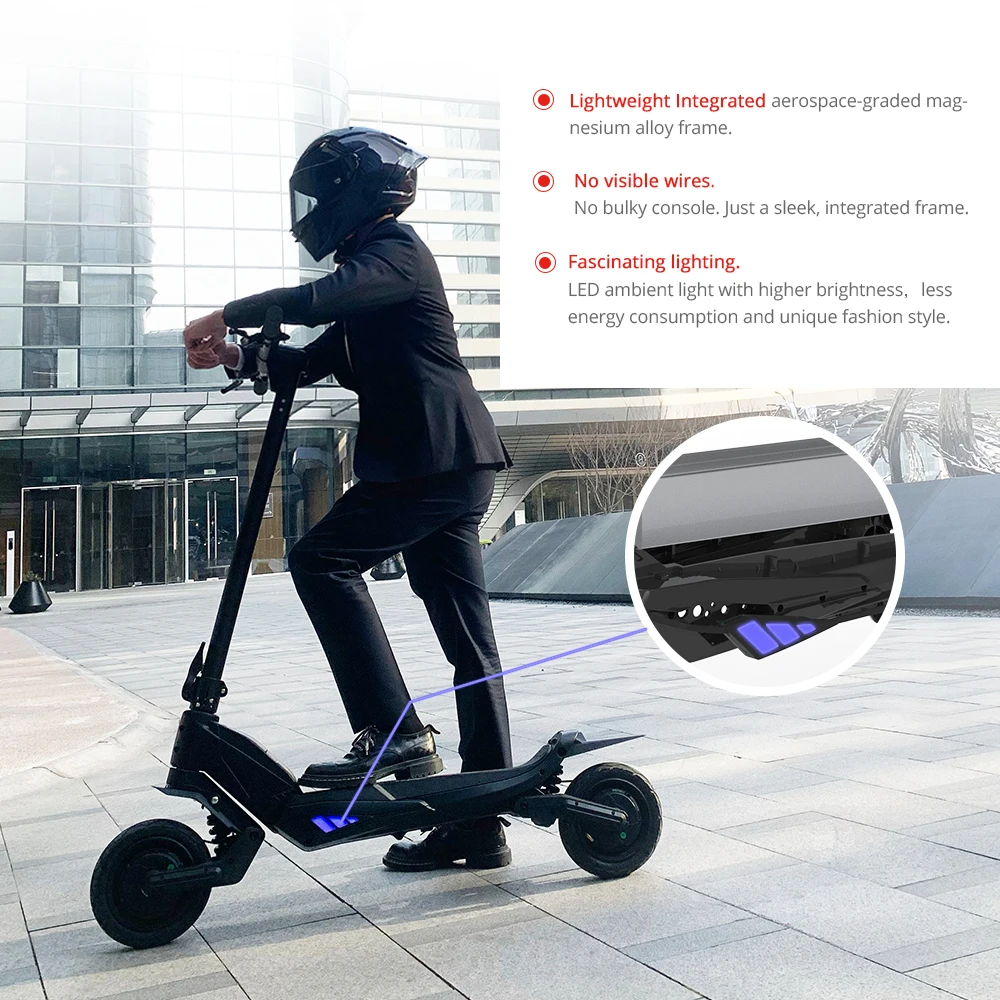 1000W Dual Motor Off-Road Scooter 20Ah Foldable Two Wheel Electric Scooter