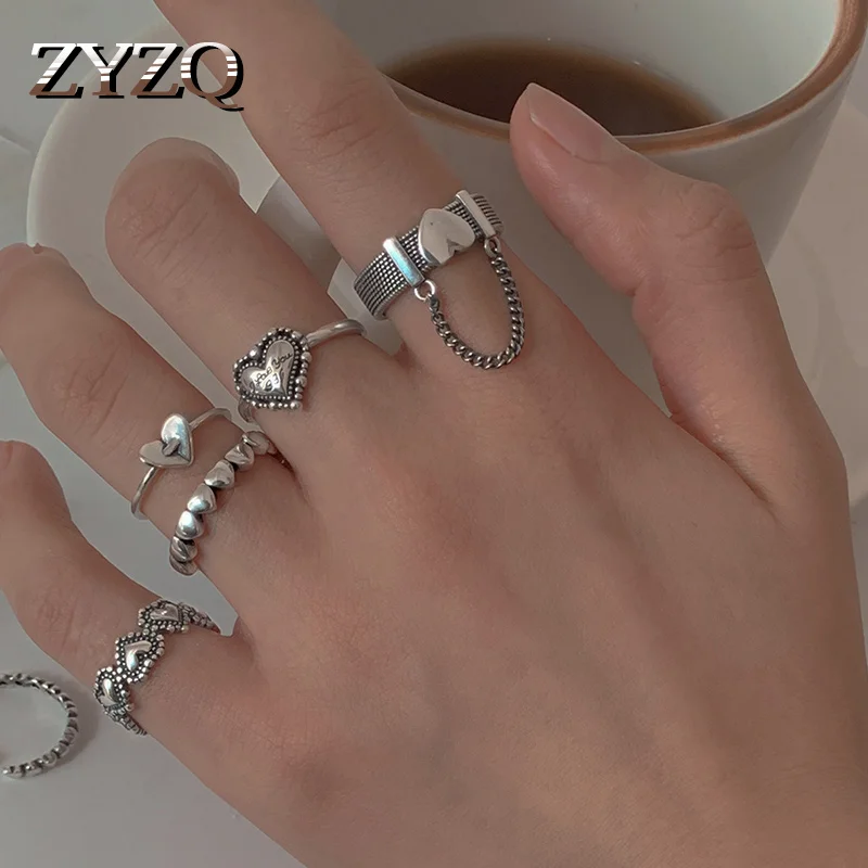 ZYZQ корейские 5 шт. темпераментные кольца с хрустальной бабочкой для женщин